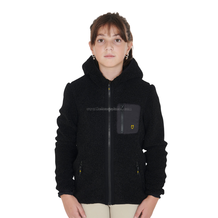 FELPA BAMBINA EQUESTRO TEDDY FULL ZIP NERO 10 ANNI FELPE GIUBBOTTI EQUESTRO